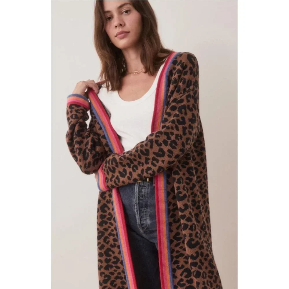 NWT Marine Layer Martha Sweater Coat Leopard Duster Cardigan L/XL Rare! - Picture 15 of 15